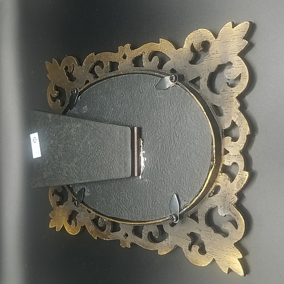 Vintage Ornate Heavy Brass Oval Picture Photo Frame - Picture 6 of 11